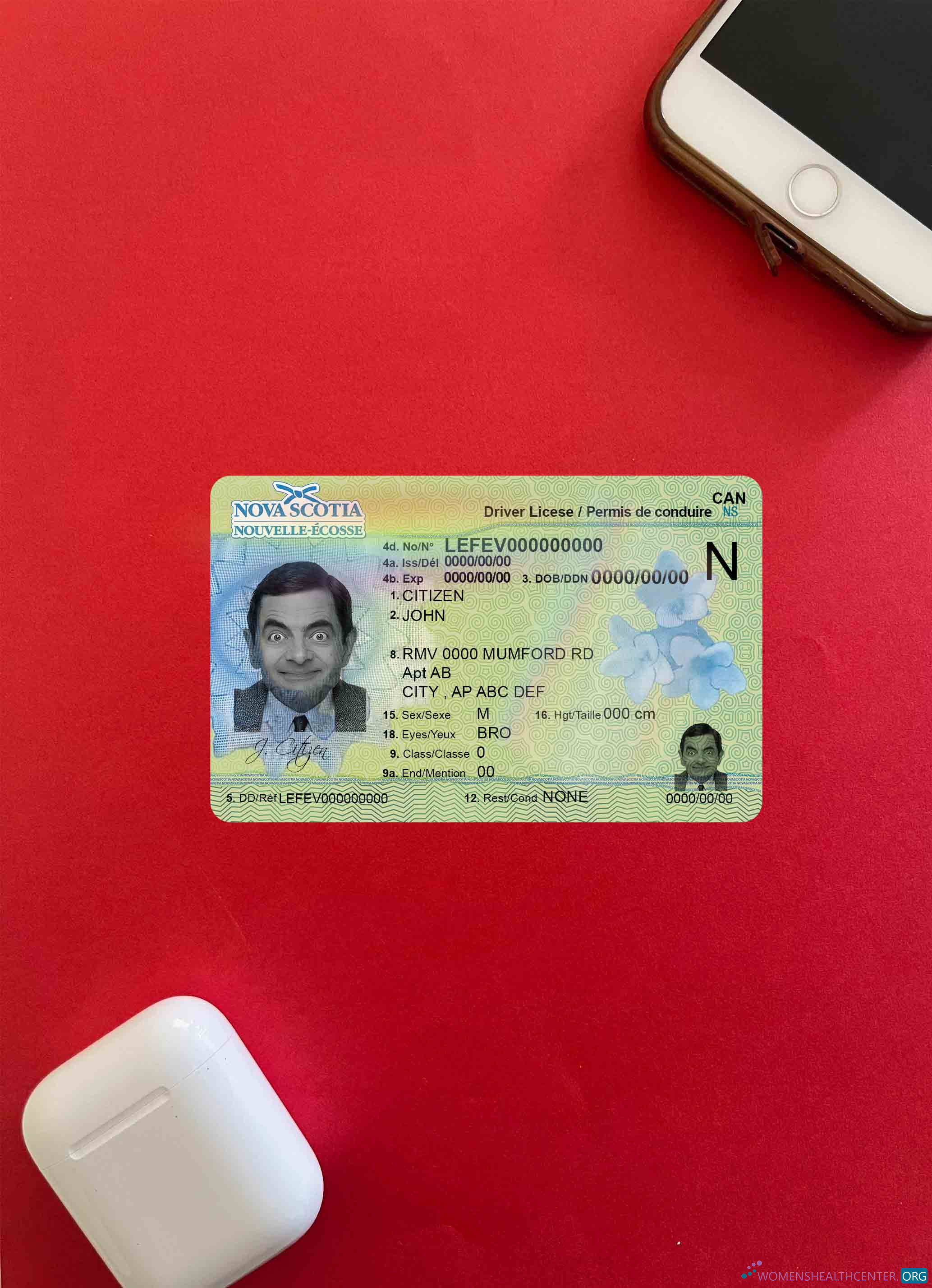 Download Canada Nova Scotia DL photolook FRONT Photoshop template